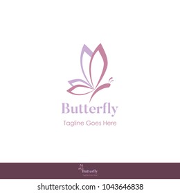 Butterfly Logo Fashion Salon Spa Healthy