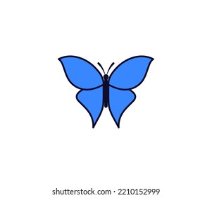 Butterfly Logo featuring a simple wing shape outline icon, symbolizing nature and freedom. Ideal for beauty salon, spa, cosmetics, wellness centers and creative studios. Vector logo template