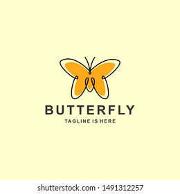 Butterfly logo with flat design