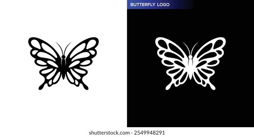 Butterfly logo. Flying wild animal in simple style. Icon symbol design template EPS 10