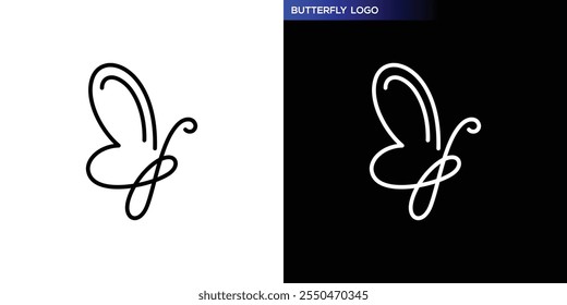 Butterfly logo. Flying wild animal in simple style. Icon symbol design template EPS 10