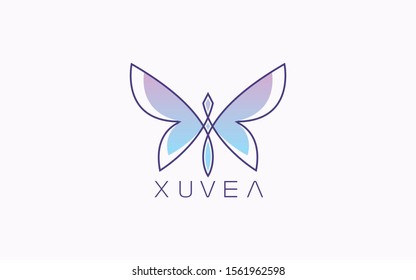 Butterfly logo is formed with simple lines