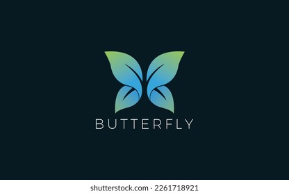 Logo de la mariposa de forma sencilla y moderna	
