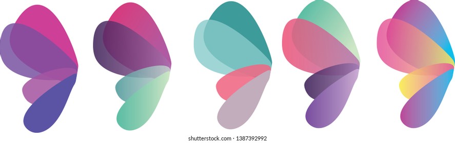 BUTTERFLY LOGO GRADIENT COLOR VARIATION FOR ICONS OR LOGOS