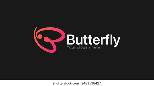 Butterfly logo, Gradient logo, butterfly,  logodesign, modern, graphic design, entreprise logo, business logo, Blue gradient