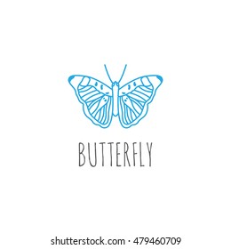 butterfly logo graphic design concept. Editable butterfly element, can be used as logotype, icon, template in web and print 