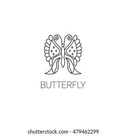 butterfly logo graphic design concept. Editable butterfly element, can be used as logotype, icon, template in web and print 
