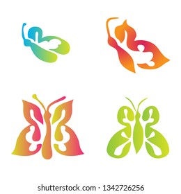 butterfly logo or icon colorfully