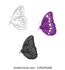 butterfly logo icon design template vector