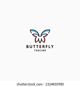 Butterfly Logo Icon Design Template. Simple Vector Illustration Vector