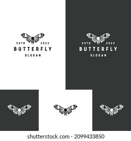 Plantilla de diseño de iconos de logotipo de mariposa 