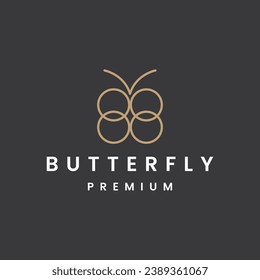butterfly logo icon design template flat vector