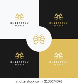 Butterfly logo icon flat design template 