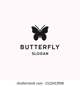 Icono de logotipo de mariposa plantilla de diseño plano 