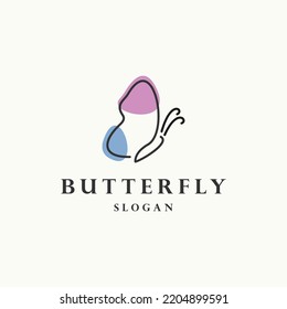 Butterfly logo icon flat design template 