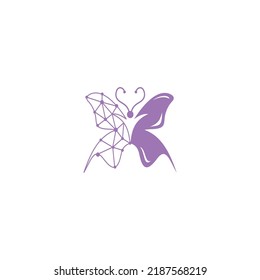 butterfly logo icon initial S illustration