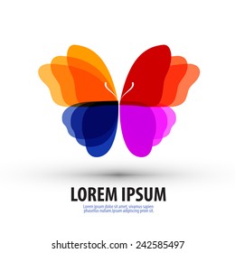 Butterfly. Logo, icon, sign, emblem, template