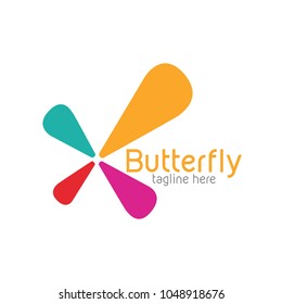 Butterfly Logo Icon Template Design. Vector Illustration