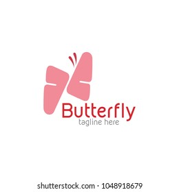 Butterfly Logo Icon Template Design. Vector Illustration