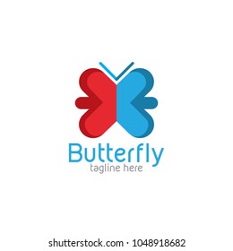 Butterfly Logo Icon Template Design. Vector Illustration