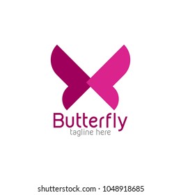 Butterfly Logo Icon Template Design. Vector Illustration