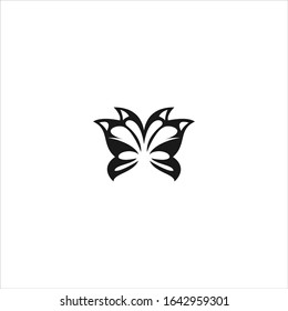 Butterfly logo Icon template design in Vector illustration. Black Logo And White Backround 