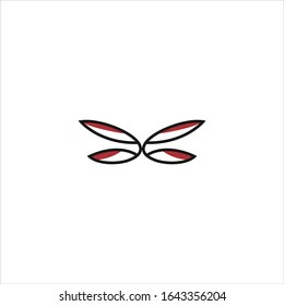 Butterfly logo Icon template design in Vector illustration. Black Logo And White Backround 