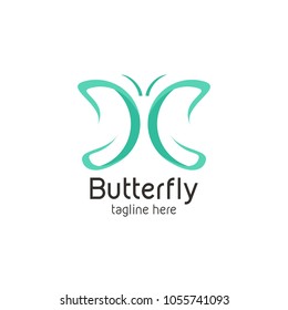 Butterfly logo icon template. Vector illustration.
