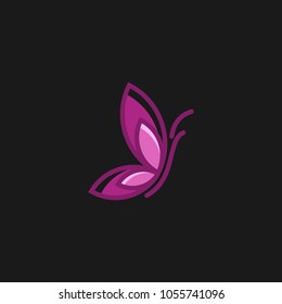 Butterfly logo icon template. Vector illustration.