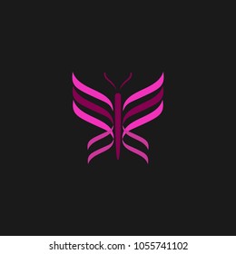 Butterfly logo icon template. Vector illustration.