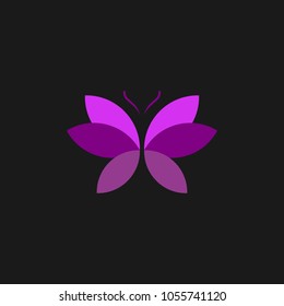 Butterfly logo icon template. Vector illustration.