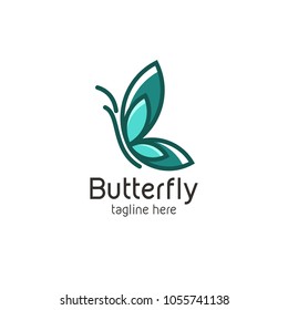 Butterfly logo icon template. Vector illustration.