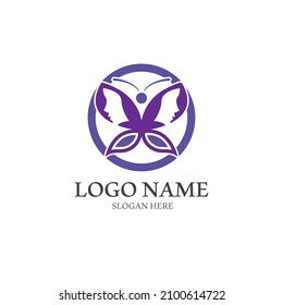 Butterfly logo icon vector design illustration