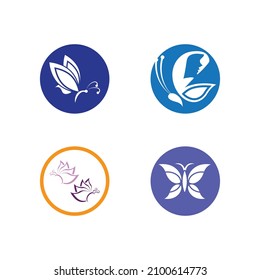 Butterfly logo icon vector design illustration