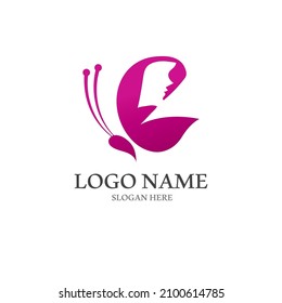 Icono de logotipo de mariposa ilustración de diseño vectorial
