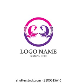 Icono de logotipo de mariposa ilustración de diseño vectorial