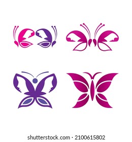 Butterfly logo icon vector design illustration