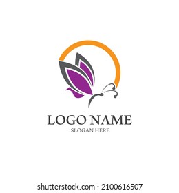 Icono de logotipo de mariposa ilustración de diseño vectorial