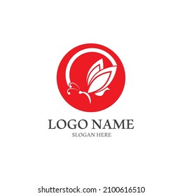 Icono de logotipo de mariposa ilustración de diseño vectorial