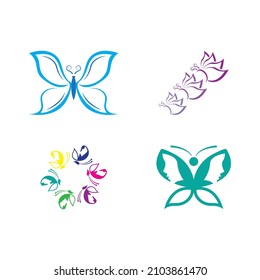 Butterfly logo icon vector design illustration