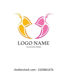 Icono de logotipo de mariposa ilustración de diseño vectorial