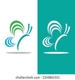 Icono de logotipo de mariposa ilustración de diseño vectorial