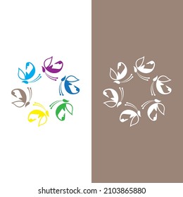 Icono de logotipo de mariposa ilustración de diseño vectorial