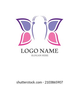 Butterfly logo icon vector design illustration