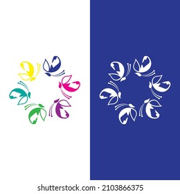 Icono de logotipo de mariposa ilustración de diseño vectorial