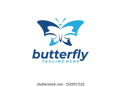 butterfly logo icon vector isolated