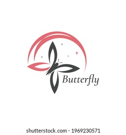 butterfly logo icon vector isolated