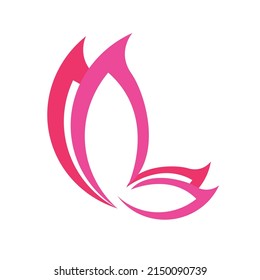 butterfly logo icon wings vector illustration minimal isolated on white background