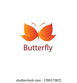 butterfly logo illustration of gradient color design vector template