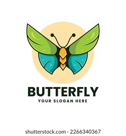 Butterfly logo illustration icon template